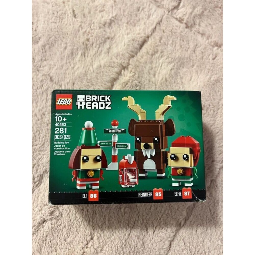 lego brand new brickheadz elf elfie reindeer